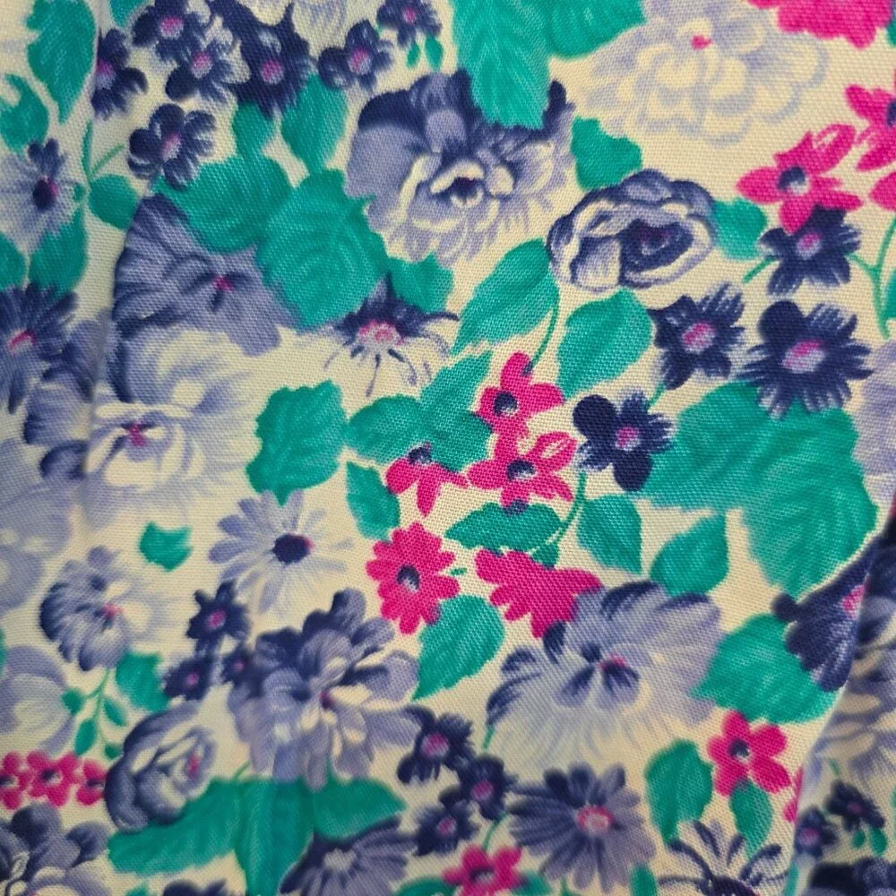 Vintage Lombardi Inc. Floral Maxi Skirt 10 Blue Deadstock Cottagecore Romantic
